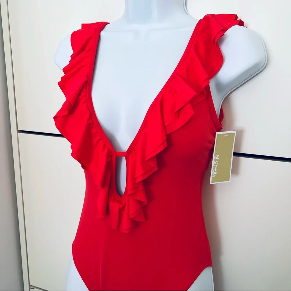 SOLD ❌ MICHAEL Michael Kors Woman’s Sea Coral Cruise One Piece Swimwear - Picture 4 of 11
